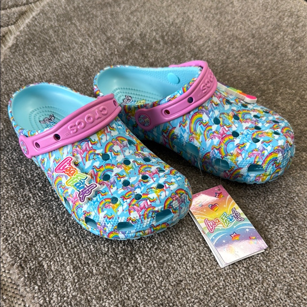 Crocs LISA FRANK Unicorn Clogs - Blue and Pink size 7